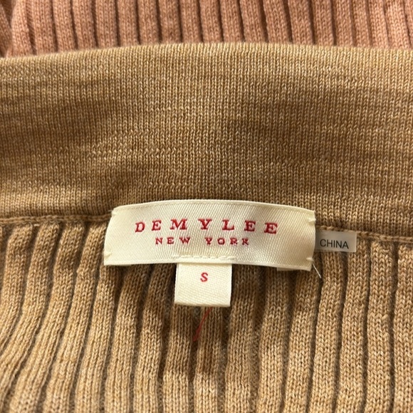 DEMY LEE New York Ribbed Stretch Striped Wool Midi Skirt sz S - Picture 6 of 7